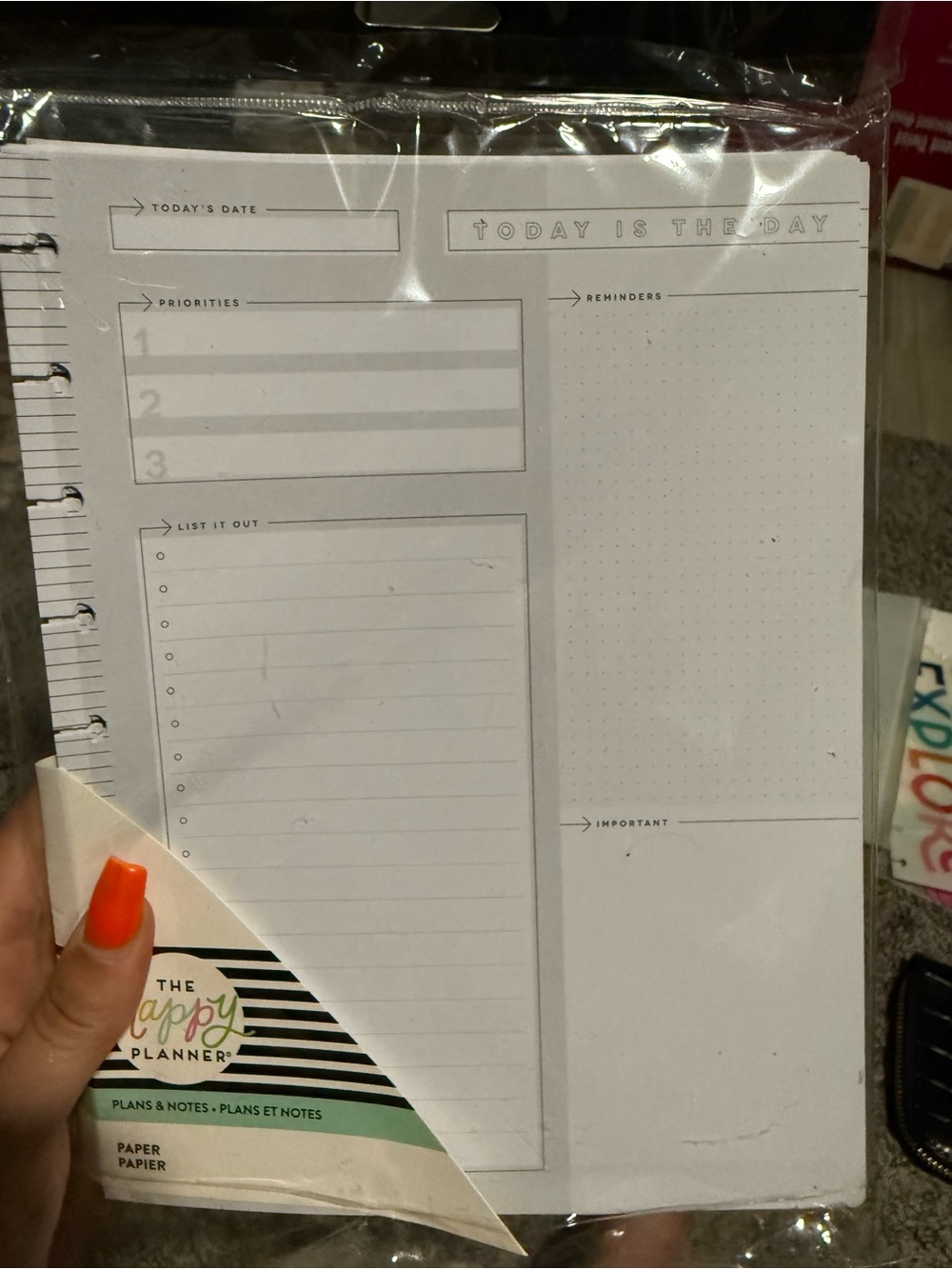 The Happy Planner Daily and notes Planner Pages - classic size